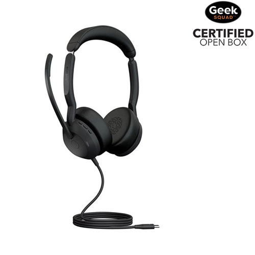 Boîte ouverte - Casque d'écoute Bluetooth à suppression du bruit Evolve2 50 avec micro de Jabra - Noir