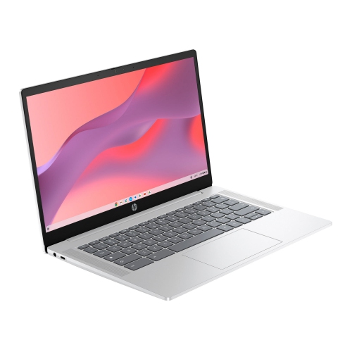 HP 14 inch Chromebook, Intel N200 Processor, 4GB LPDDR5 RAM, 128GB UFS Storage, Glacier Silver, ,Wi-Fi 6, Bluetooth 5.3, Chrome OS, Intel UHD Graphics