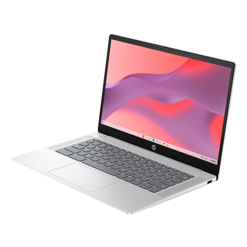 HP 14 inch Chromebook, Intel N200 Processor, 4GB LPDDR5 RAM, 128GB UFS Storage, Glacier Silver, ,Wi-Fi 6, Bluetooth 5.3, Chrome OS, Intel UHD Graphics
