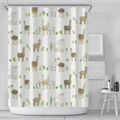 PANDACO Alpaca Shower Curtain (72" x 72")