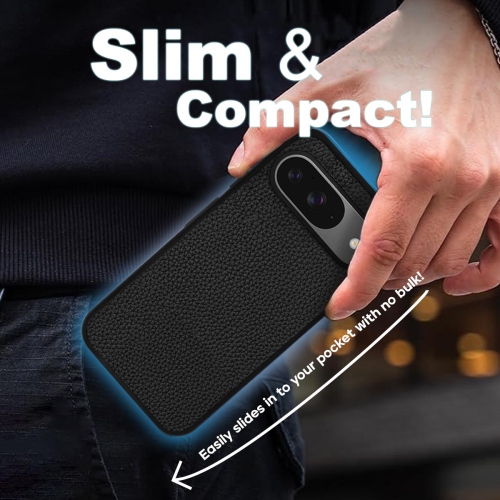 Étui antichoc en cuir végétalien d'Adreama pour Pixel 9/9 Pro de Google