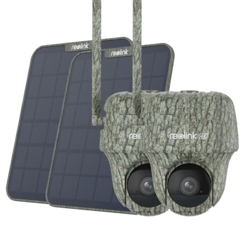 REOLINK  First 4K Uhd 4G Lte Wildlife Camera With 360° View & Animal Recognition, No-Glow Night Vision, Battery/solar-Powered Go Ranger Pt (2 Pack)