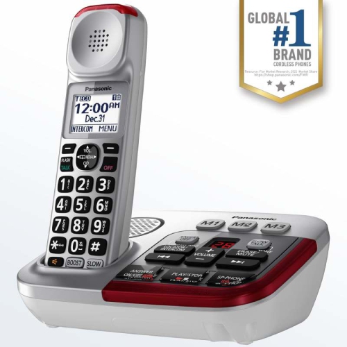 Panasonic KX-TGM490S Amplified Cordless Phone with Digital Answering Machine and Talking Caller ID