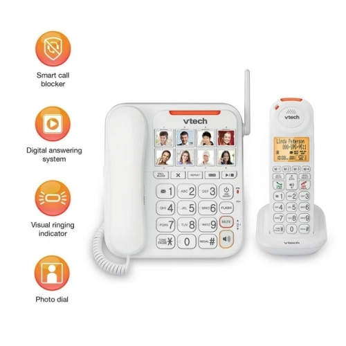 Vtech SN5147 Amplified Corded/Cordless Senior Phone System