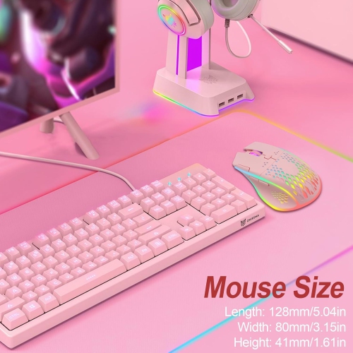 RisoPhy Wireless Gaming Mouse, C30 Silent Click Wireless Rechargeable Gaming Mouse with Double-Click Key and Colorful LED Lights, 3 Level Adjustable