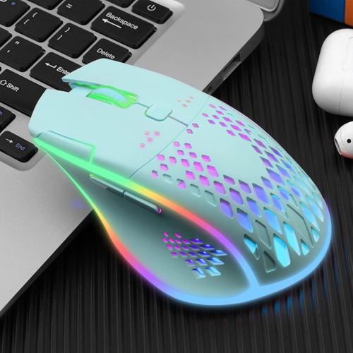 RisoPhy Wireless Gaming Mouse, C30 Silent Click Wireless Rechargeable Gaming Mouse with Double-Click Key and Colorful LED Lights, 3 Level Adjustable