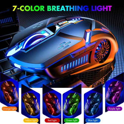 RisoPhy Gaming Mouse Wired,6 Buttons, 4 Adjustable DPI Up to 3200 DPI, 7 Color LED Light, Wired Mouse Used for Games and Office, Mouse for