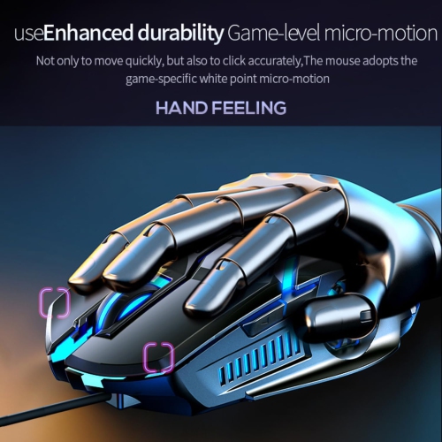 RisoPhy Gaming Mouse Wired,6 Buttons, 4 Adjustable DPI Up to 3200 DPI, 7 Color LED Light, Wired Mouse Used for Games and Office, Mouse for