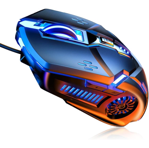 RisoPhy Gaming Mouse Wired,6 Buttons, 4 Adjustable DPI Up to 3200 DPI, 7 Color LED Light, Wired Mouse Used for Games and Office, Mouse for