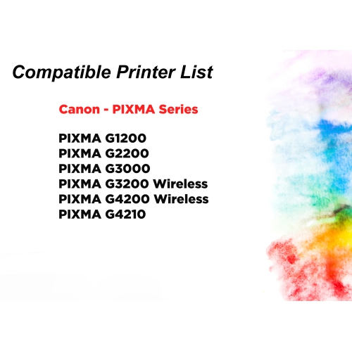 [High Yield] 5PK Compatible Ink Refill Bottle Replacement for Canon GI290 GI-290 GI 290 Ink - Canon PIXMA G1200 G2200 G3000 G3200 G4200 G4210
