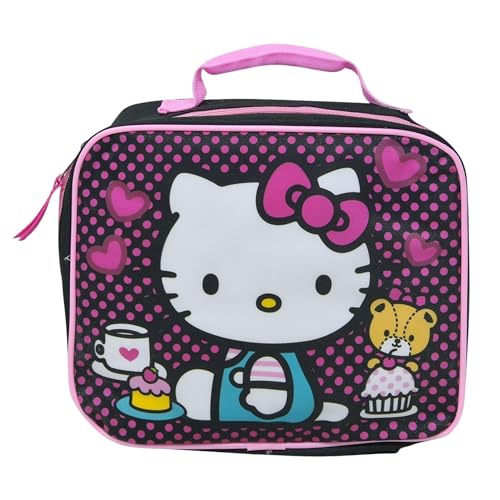 Fast Forward Hello Kitty Lunch Box Reusable and Insulated Lunch Bag for Kids, Girls, Boys, Unisex, Toddlers