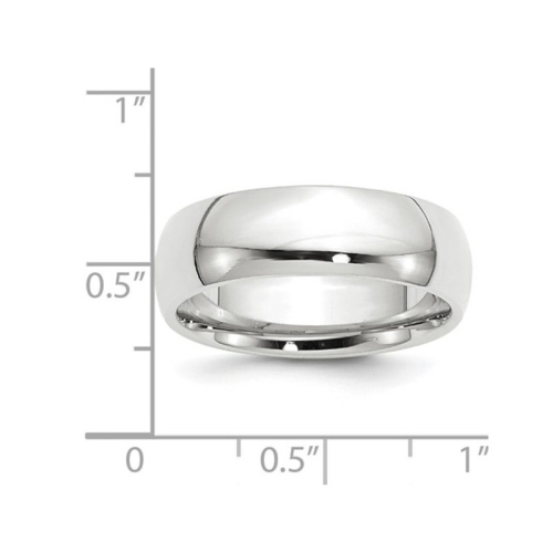 Mens 10K White Gold 7mm Polished Wedding Band Ring