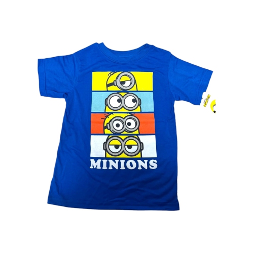 Minions Boys Gru Graphic T-Shirt Take Your Friends with You Short Sleeve Kids Royal Blue