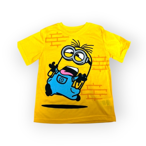 Minions Dave Funny Face Graphic Kids T-Shirt Fun and Colorful Tee Shirt, Comfortable and Stylish Yellow Short Sleeves