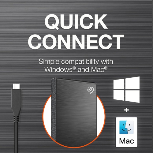 Seagate One Touch 1TB USB 3.2 External Solid State Drive - Black