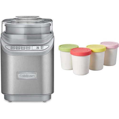 Gelato, crème glacée et sorbet en argent avec mini mini contenants de crème glacée Tovolo de 6 oz, conçus pour être empilés facilement et parfaitemen