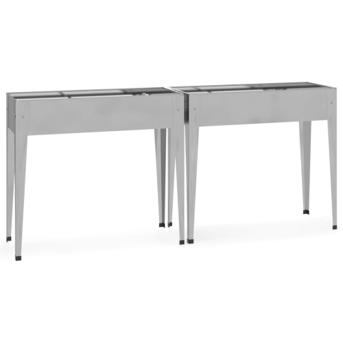 Jardinières vidaXL en acier galvanisé, 2 pièces