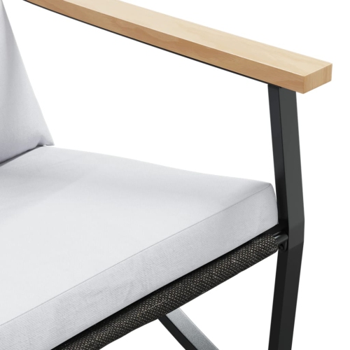 vidaXL 4 Piece Balcony Furniture Set with Cushions Black Steel