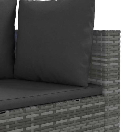 vidaXL 3 Piece Garden Sofa Set with Cushions Grey Poly Rattan