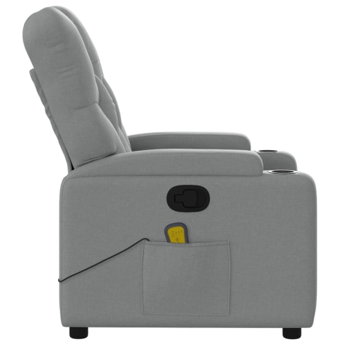 Fauteuil de massage inclinable vidaXL Tissu gris pâle