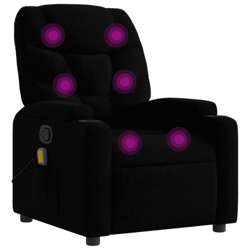 Fauteuil de massage inclinable vidaXL, tissu noir