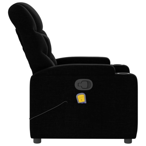 Fauteuil de massage inclinable vidaXL, tissu noir