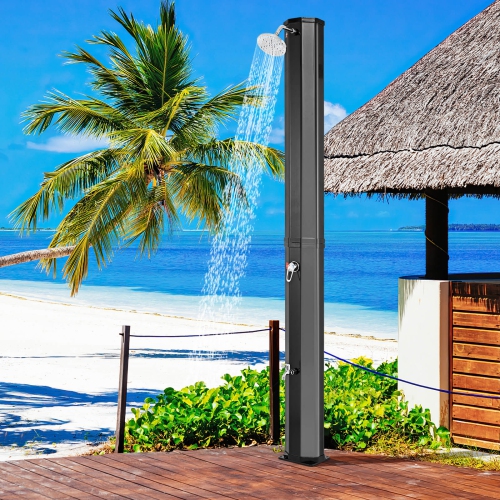 Costway 15.9 Gallon Solar Heated Outdoor Shower with Shower Head and Foot Shower Tap