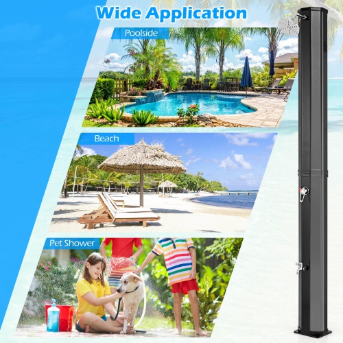 Costway 15.9 Gallon Solar Heated Outdoor Shower with Shower Head and Foot Shower Tap
