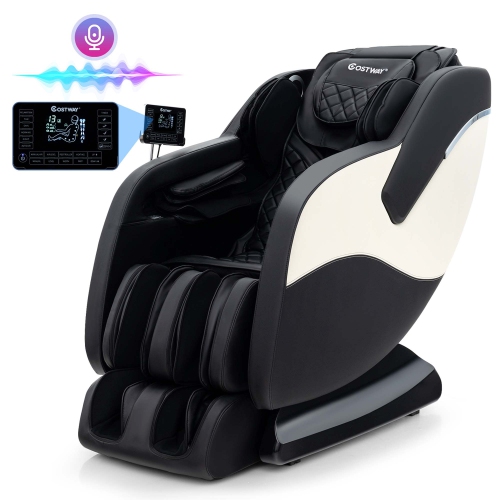 Fauteuil de massage inclinable Zero Gravity SL Track de Costway avec repose-pieds extensibles thaï et commande vocale