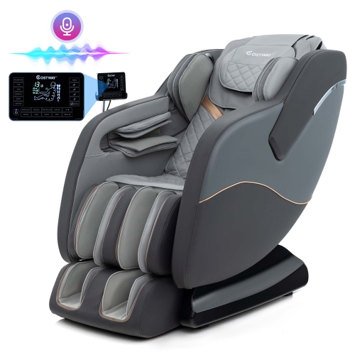 Fauteuil de massage inclinable Zero Gravity SL Track de Costway avec repose-pieds extensibles thaï et commande vocale