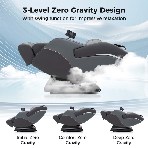 Fauteuil de massage inclinable Zero Gravity SL Track de Costway avec repose-pieds extensibles thaï et commande vocale