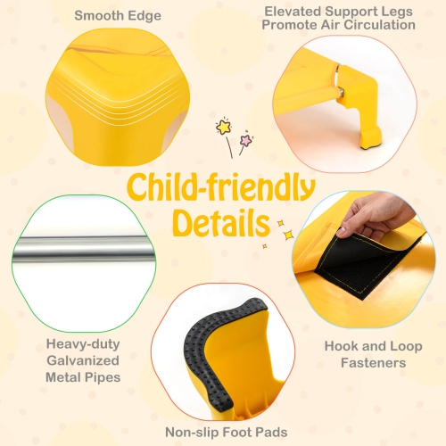 Ensemble de 6 lits empilables de Costway pour la garderie avec coins Easy Lift, cadre en métal robuste pour enfants