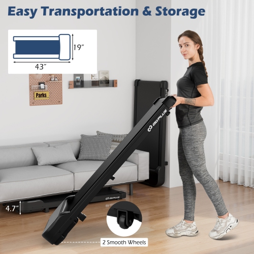 Goplus 2.5HP Under Desk Treadmill for Home and Office Remote Control LED Display