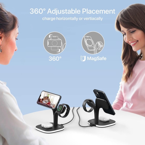 Wireless Charging Station for Magsafe Charger,Charging Station for Multiple Devices,Wireless Charger for iPhone 16/15/14/13/12 Series,Apple Watch