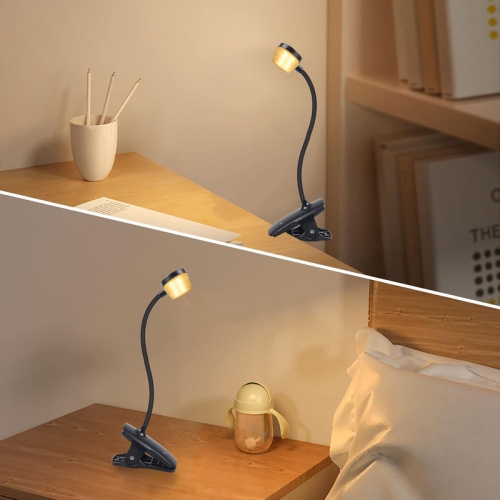 Clip on Light Reading Lights, 36 LED USB Desk Lamp with 5 Color Modes 5 Brightness, Eye Protection Book Clamp Light
