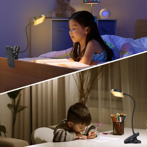 Clip on Light Reading Lights, 36 LED USB Desk Lamp with 5 Color Modes 5 Brightness, Eye Protection Book Clamp Light