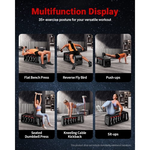 HARISON – Banc de musculation réglable de qualité commerciale avec bandes élastiques, banc d'entraînement pour entraînement à domicile, capacité de