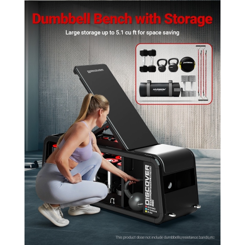 HARISON – Banc de musculation réglable de qualité commerciale avec bandes élastiques, banc d'entraînement pour entraînement à domicile, capacité de