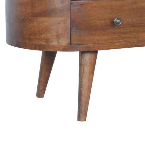 Artisan Furniture Solid Wood Rounded Entertainment Unit in Chestnut Finish