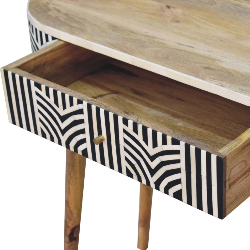 Artisan Furniture Solid Wood Edessa Bone Inlay Console Table In Oak-ish finish
