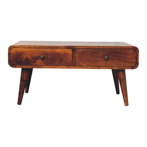 ARTISAN FURNITURE  Solid Wood Sonata Coffee Table In Chestnut Finish