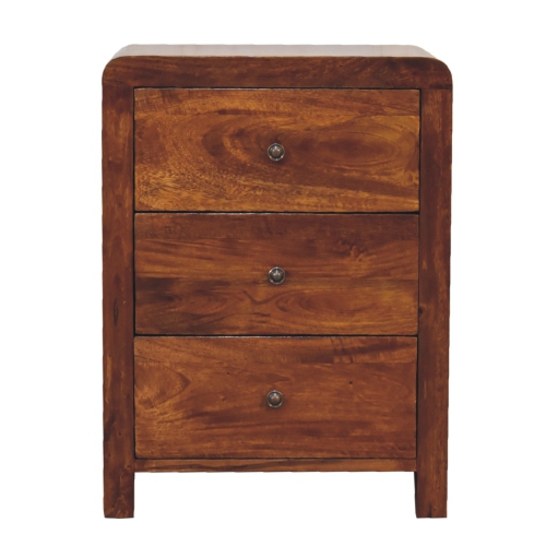 Artisan Furniture Solid Wood Naya Nightstand In Chestnut Finish