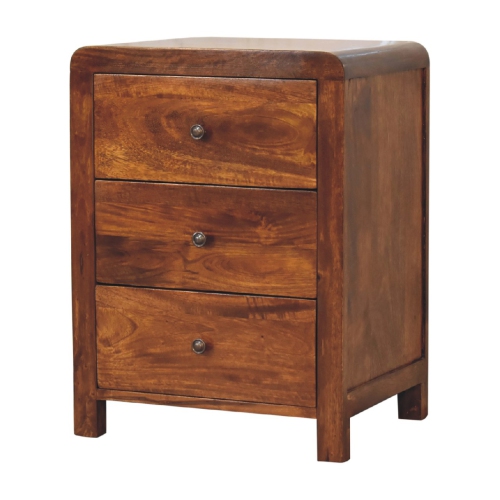 Artisan Furniture Solid Wood Naya Nightstand In Chestnut Finish