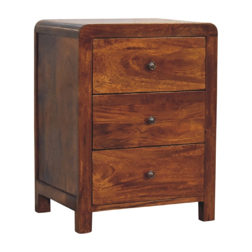 Artisan Furniture Solid Wood Naya Nightstand In Chestnut Finish
