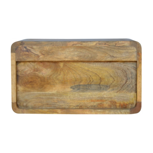 Artisan Furniture Solid Wood Floating Curve Open Slot Nightstand in oak-ish Finish