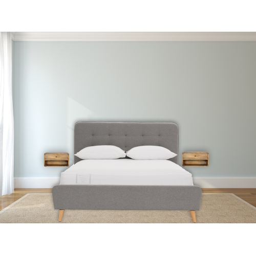 Artisan Furniture Solid Wood Floating Curve Open Slot Nightstand in oak-ish Finish