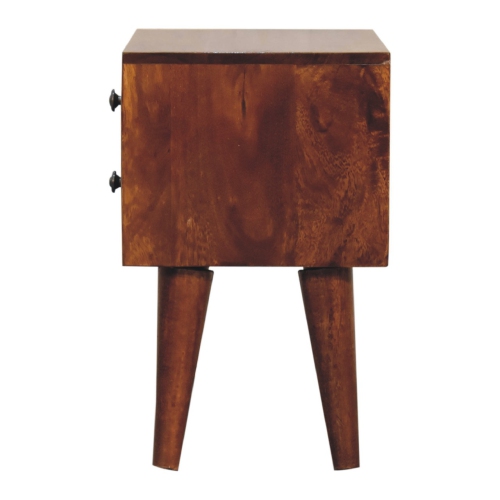 Artisan Furniture Solid Wood Mini Modern Nightstand In Chestnut Finish