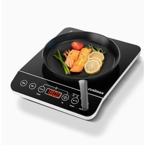 Induction Cooktop, 1800W Stainless Steel Portable Induction Burner With Timer, Sensor Touch Countertop Burner, Kid Safety Lock, 10 Temperature And 9