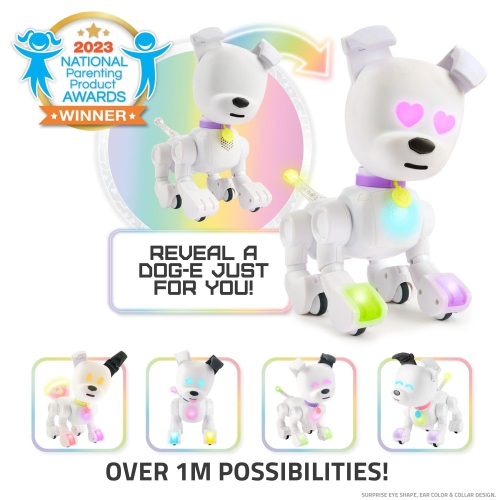Dog-E Interactive Robot Dog with Colorful LED Lights, 200+ Sounds & Reactions, App Connected