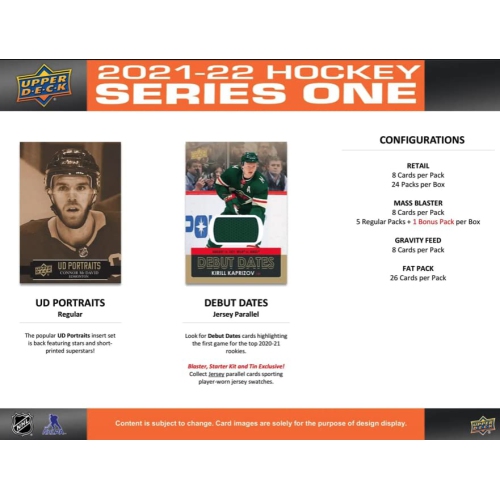 Fanatics Authentic 2022 NHL Hockey Trading Cards, 192 Pieces, 24 Packs of 8 Cards Each